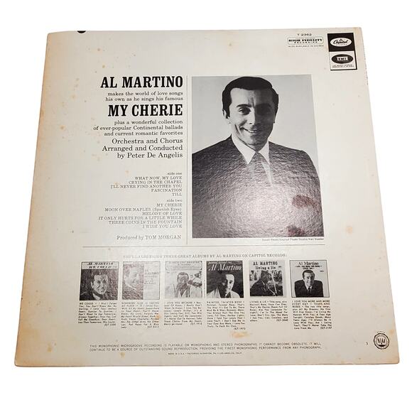 Lot of 2 Capitol Vinyl Records Jean Shepard AL Martino My Cherie 12" 33 rpm Vtg - Picture 3 of 12